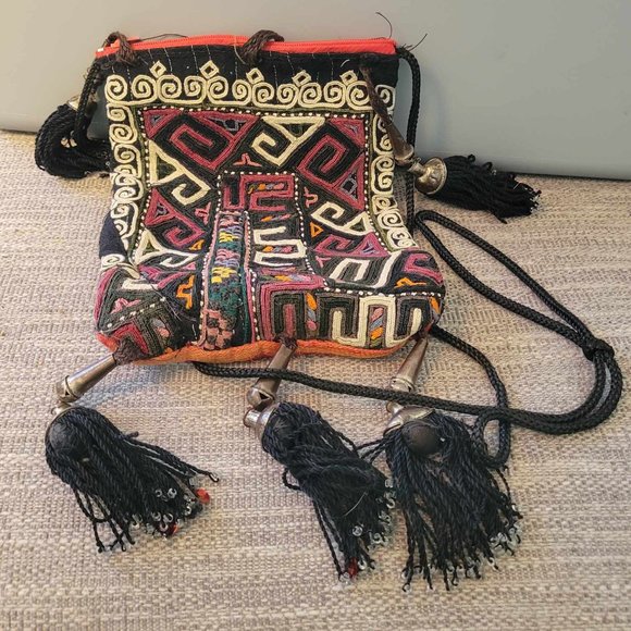 Moroccan Tassels Pencil Bag Turkish African Persian Purse Traditional Makeup Bag - Picture 1 of 5